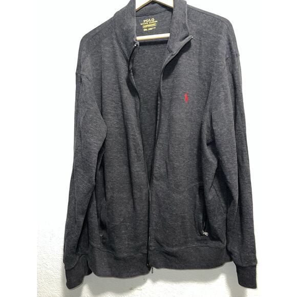 Polo Ralph Lauren Full Zip Sweatshirt Men's XXL Black Logo Performance - Picture 2 of 10